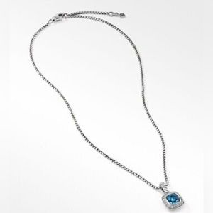 DAVID YURMAN PETITE ALBION NECKLACE with BLUE TOPAZ and PAVE DIAMONDS 💎